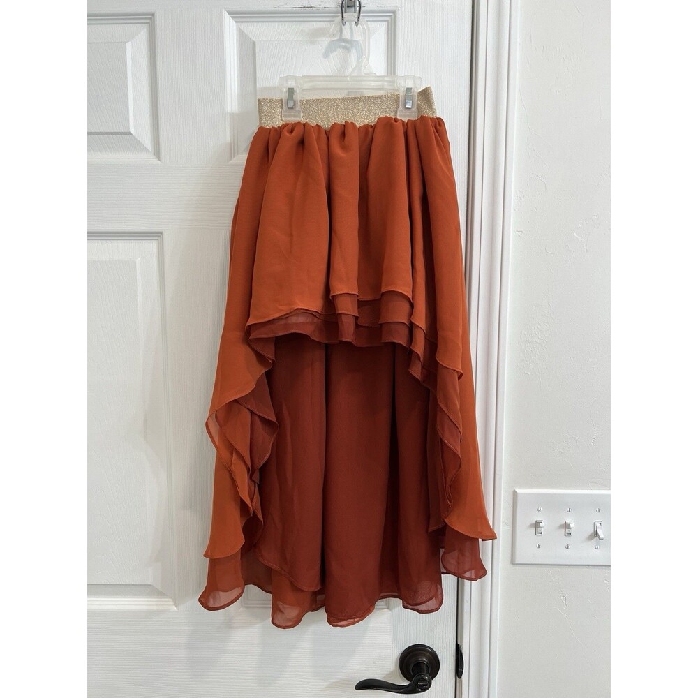 Pleiades Girls Size 5 Amber Chiffon High Low Skirt!